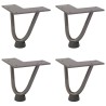 Pieds en épingle à cheveux pour table basse 4 pièces Acier naturel 10 cm Acier massif 
