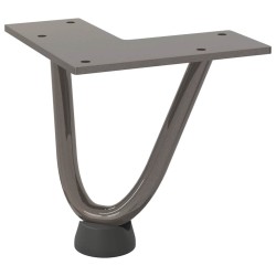 Pieds en épingle à cheveux pour table basse 4 pièces Acier naturel 10 cm Acier massif 