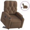 Fauteuil inclinable électrique marron tissu 