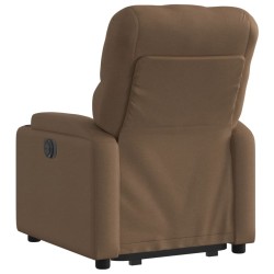 Fauteuil inclinable électrique marron tissu 