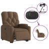 Fauteuil inclinable électrique marron tissu 