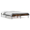 Cadre de lit sans matelas chêne fumé 135x190 cm 