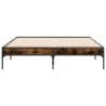 Cadre de lit sans matelas chêne fumé 135x190 cm 