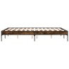 Cadre de lit sans matelas chêne fumé 135x190 cm 