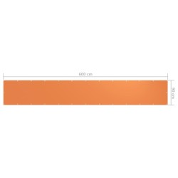 Écran de balcon Orange 90x600 cm Tissu Oxford 