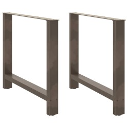 Pieds de table à manger en acier naturel 2 pièces 100 x (72-73) cm Acier 