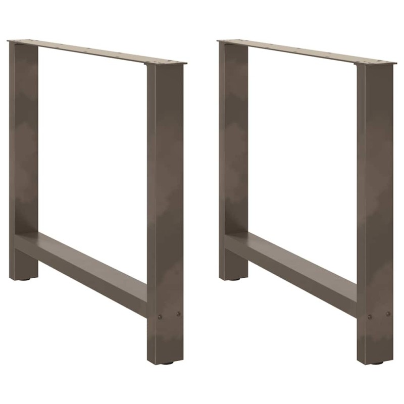 Pieds de table à manger en acier naturel 2 pièces 100 x (72-73) cm Acier 