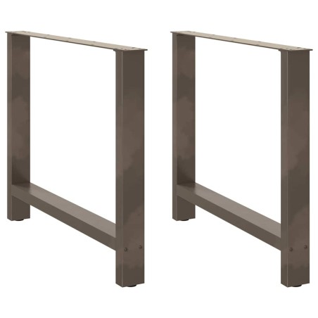 Pieds de table à manger en acier naturel 2 pièces 100 x (72-73) cm Acier 