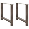 Pieds de table à manger en acier naturel 2 pièces 100 x (72-73) cm Acier 
