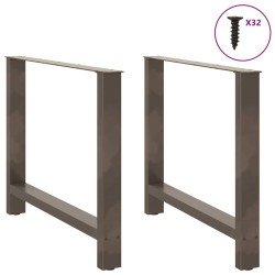 Pieds de table à manger en acier naturel 2 pièces 100 x (72-73) cm Acier 