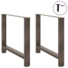 Pieds de table à manger en acier naturel 2 pièces 100 x (72-73) cm Acier 