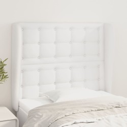 Tête de lit avec oreilles Blanc 83x23x118/128 cm Similicuir 