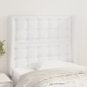 Tête de lit avec oreilles Blanc 83x23x118/128 cm Similicuir 