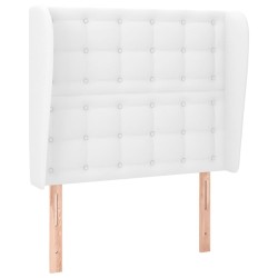 Tête de lit avec oreilles Blanc 83x23x118/128 cm Similicuir 