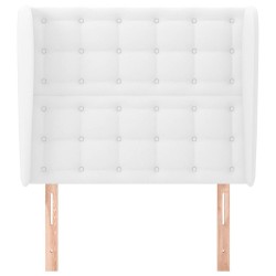 Tête de lit avec oreilles Blanc 83x23x118/128 cm Similicuir 