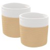 Paniers de rangement 2 pcs beige et blanc Ø28x28 cm coton 