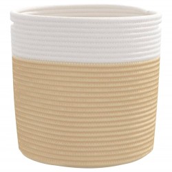 Paniers de rangement 2 pcs beige et blanc Ø28x28 cm coton 