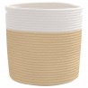 Paniers de rangement 2 pcs beige et blanc Ø28x28 cm coton 