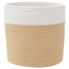 Paniers de rangement 2 pcs beige et blanc Ø28x28 cm coton 