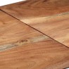 Table console argenté acier inoxydable et bois massif d'acacia 