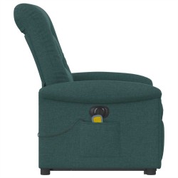 Fauteuil inclinable de massage électrique Vert foncé Tissu 