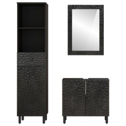 Ensemble d'armoires de salle de bain 3 pcs bois manguier massif 