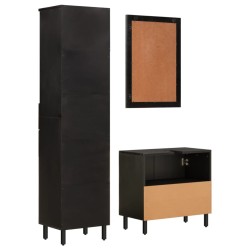 Ensemble d'armoires de salle de bain 3 pcs bois manguier massif 