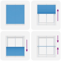 Store plissé bleu 120x100 cm largeur du tissu 119,4cm polyester 