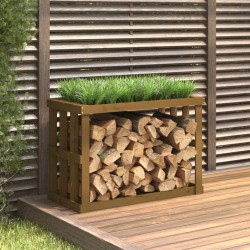 Porte-bûches d’extérieur Marron miel 108x52x74 cm Bois pin 