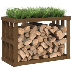 Porte-bûches d’extérieur Marron miel 108x52x74 cm Bois pin 