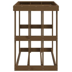 Porte-bûches d’extérieur Marron miel 108x52x74 cm Bois pin 