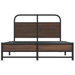 Cadre de lit sans matelas 135x190 cm chêne marron 