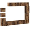 Ensemble de meuble TV mural 9 pcs vieux bois bois d'ingénierie 