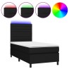 Sommier à lattes de lit avec matelas et LED Noir 80x200cm Tissu 