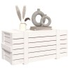 Boîte de rangement Blanc 91x40,5x42 cm Bois massif de pin 
