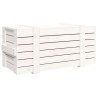 Boîte de rangement Blanc 91x40,5x42 cm Bois massif de pin 