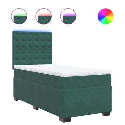 Sommier à lattes de lit avec matelas Vert foncé 90x190 cm 