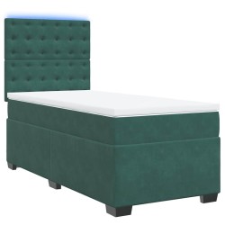 Sommier à lattes de lit avec matelas Vert foncé 90x190 cm 