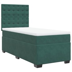 Sommier à lattes de lit avec matelas Vert foncé 90x190 cm 
