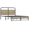 Cadre de lit sans matelas 135x190 cm chêne fumé bois ingénierie 