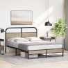 Cadre de lit sans matelas 135x190 cm chêne fumé bois ingénierie 