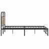 Cadre de lit sans matelas 135x190 cm chêne fumé bois ingénierie 