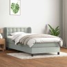 Sommier à lattes de lit et matelas gris clair 80x210 cm velours 