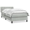 Sommier à lattes de lit et matelas gris clair 80x210 cm velours 