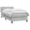 Sommier à lattes de lit et matelas gris clair 80x210 cm velours 