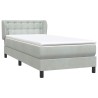 Sommier à lattes de lit et matelas gris clair 80x210 cm velours 