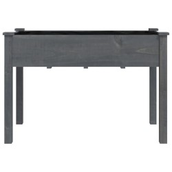 Jardinière avec doublure gris 118x59x76 cm bois massif de sapin 