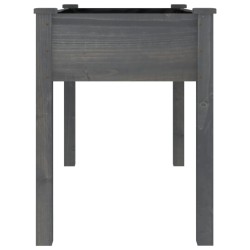 Jardinière avec doublure gris 118x59x76 cm bois massif de sapin 