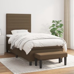 Sommier à lattes de lit avec matelas Marron foncé 100x200 cm 