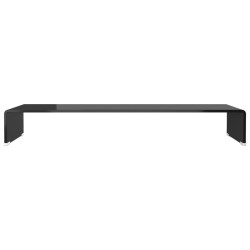 Meuble TV/support pour moniteur 90x30x13 cm verre noir 